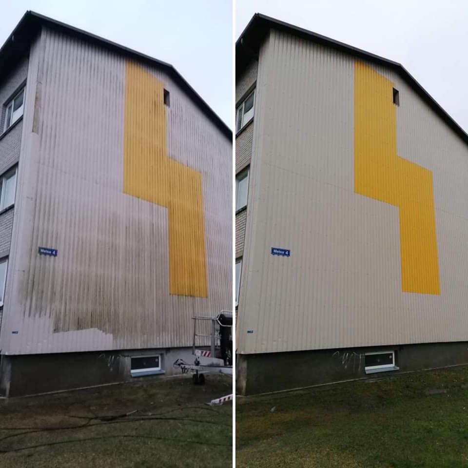 Fassaadipesu enne ja pärast – CleanFix